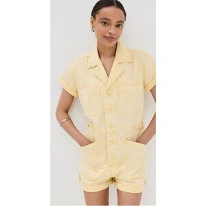 Pistola Yellow Short Sleeve Jumpsuit